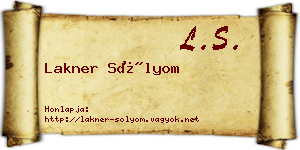Lakner Sólyom névjegykártya